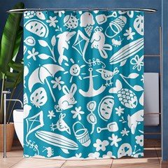 Summer Icons Toss Pattern Shower Curtain 60  X 72  (medium) 