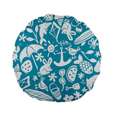 Summer Icons Toss Pattern Standard 15  Premium Round Cushions