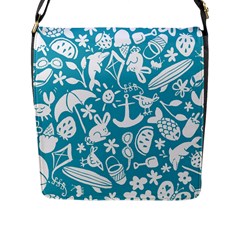 Summer Icons Toss Pattern Flap Messenger Bag (l)  by Mariart