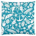 Summer Icons Toss Pattern Large Flano Cushion Case (One Side) Front