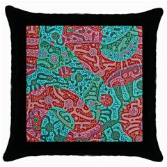 Recursive Coupled Turing Pattern Red Blue Throw Pillow Case (black)