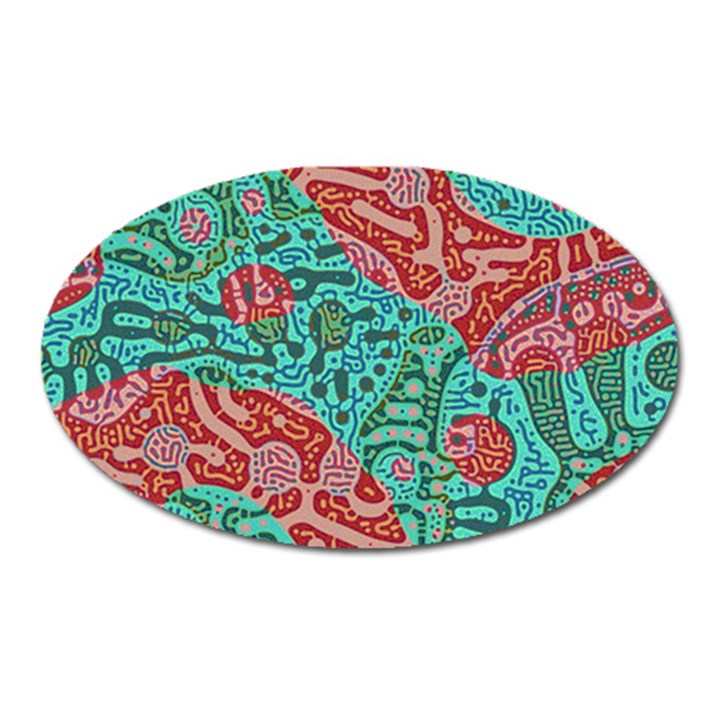 Recursive Coupled Turing Pattern Red Blue Oval Magnet