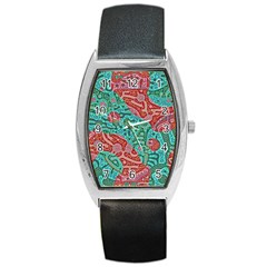 Recursive Coupled Turing Pattern Red Blue Barrel Style Metal Watch by Mariart