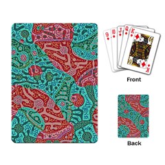 Recursive Coupled Turing Pattern Red Blue Playing Card