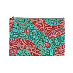 Recursive Coupled Turing Pattern Red Blue Cosmetic Bag (large)  by Mariart