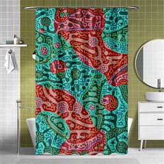 Recursive Coupled Turing Pattern Red Blue Shower Curtain 48  X 72  (small) 