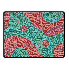 Recursive Coupled Turing Pattern Red Blue Double Sided Fleece Blanket (small)  by Mariart