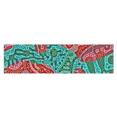 Recursive Coupled Turing Pattern Red Blue Satin Scarf (oblong)