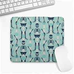 Skull Skeleton Repeat Pattern Subtle Rib Cages Bone Monster Halloween Large Mousepads by Mariart