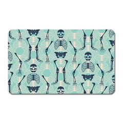 Skull Skeleton Repeat Pattern Subtle Rib Cages Bone Monster Halloween Magnet (rectangular)