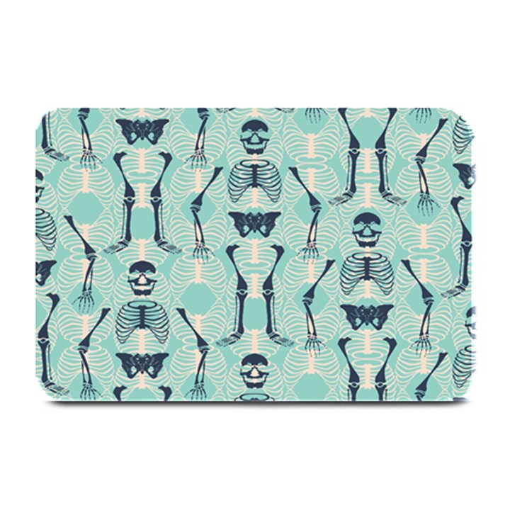 Skull Skeleton Repeat Pattern Subtle Rib Cages Bone Monster Halloween Plate Mats