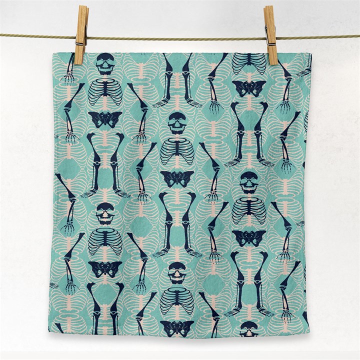 Skull Skeleton Repeat Pattern Subtle Rib Cages Bone Monster Halloween Face Towel