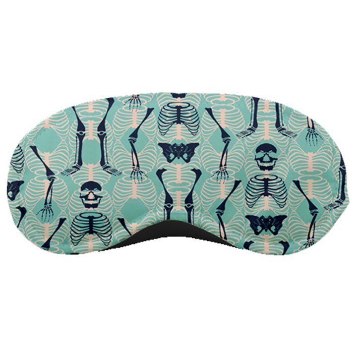 Skull Skeleton Repeat Pattern Subtle Rib Cages Bone Monster Halloween Sleeping Masks