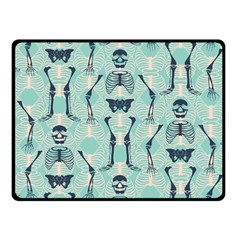 Skull Skeleton Repeat Pattern Subtle Rib Cages Bone Monster Halloween Fleece Blanket (small) by Mariart