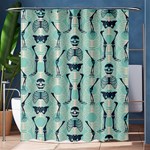 Skull Skeleton Repeat Pattern Subtle Rib Cages Bone Monster Halloween Shower Curtain 60  x 72  (Medium)  60 x72  Curtain