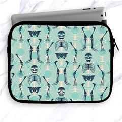 Skull Skeleton Repeat Pattern Subtle Rib Cages Bone Monster Halloween Apple Ipad 2/3/4 Zipper Cases by Mariart