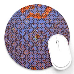 Silk Screen Sound Frequencies Net Blue Round Mousepads