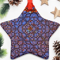 Silk Screen Sound Frequencies Net Blue Ornament (Star)