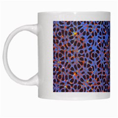 Silk Screen Sound Frequencies Net Blue White Mugs by Mariart