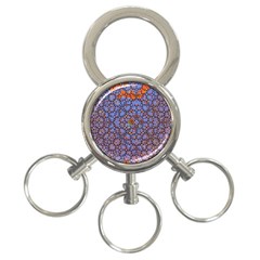 Silk Screen Sound Frequencies Net Blue 3-ring Key Chains by Mariart