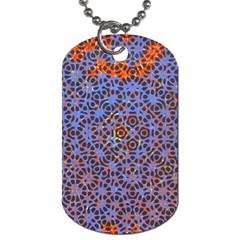 Silk Screen Sound Frequencies Net Blue Dog Tag (One Side)