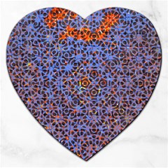 Silk Screen Sound Frequencies Net Blue Jigsaw Puzzle (Heart)