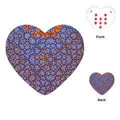 Silk Screen Sound Frequencies Net Blue Playing Cards (Heart) 