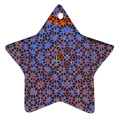 Silk Screen Sound Frequencies Net Blue Star Ornament (Two Sides)