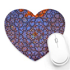 Silk Screen Sound Frequencies Net Blue Heart Mousepads