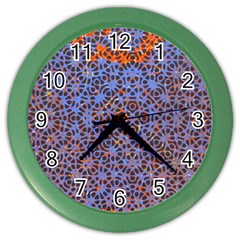 Silk Screen Sound Frequencies Net Blue Color Wall Clocks