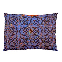 Silk Screen Sound Frequencies Net Blue Pillow Case by Mariart