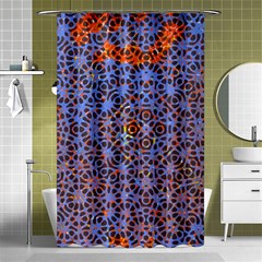 Silk Screen Sound Frequencies Net Blue Shower Curtain 48  X 72  (small)  by Mariart