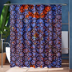 Silk Screen Sound Frequencies Net Blue Shower Curtain 60  X 72  (medium) 