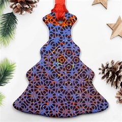 Silk Screen Sound Frequencies Net Blue Ornament (Christmas Tree) 