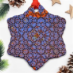 Silk Screen Sound Frequencies Net Blue Snowflake Ornament (two Sides) by Mariart