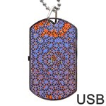 Silk Screen Sound Frequencies Net Blue Dog Tag USB Flash (One Side) Front