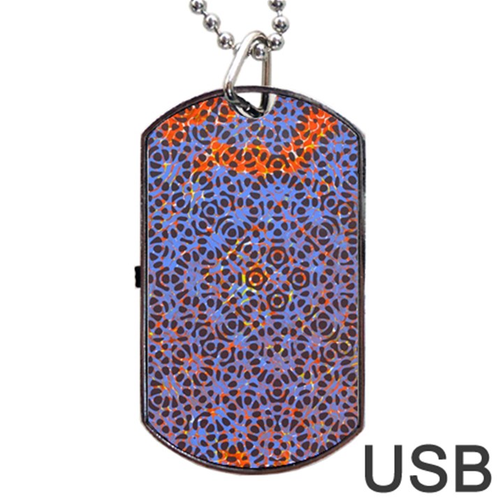 Silk Screen Sound Frequencies Net Blue Dog Tag USB Flash (One Side)