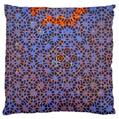 Silk Screen Sound Frequencies Net Blue Large Cushion Case (two Sides) by Mariart