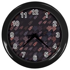 These Letter Ancient Tibetan Kingdom Zhang Zhung Ram Yam Kham Srum Art Sign Wall Clocks (black)