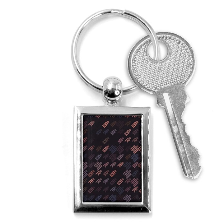 These Letter Ancient Tibetan Kingdom Zhang Zhung Ram Yam Kham Srum Art Sign Key Chains (Rectangle) 