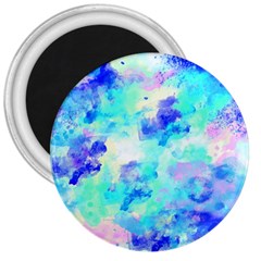 Transparent Colorful Rainbow Blue Paint Sky 3  Magnets by Mariart