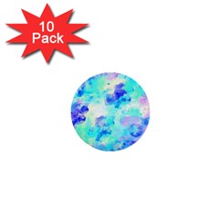 Transparent Colorful Rainbow Blue Paint Sky 1  Mini Buttons (10 Pack)  by Mariart