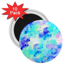 Transparent Colorful Rainbow Blue Paint Sky 2 25  Magnets (10 Pack) 