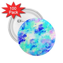 Transparent Colorful Rainbow Blue Paint Sky 2 25  Buttons (100 Pack) 