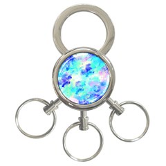 Transparent Colorful Rainbow Blue Paint Sky 3-ring Key Chains by Mariart