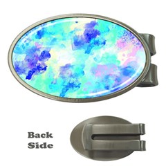 Transparent Colorful Rainbow Blue Paint Sky Money Clips (oval) 