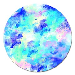 Transparent Colorful Rainbow Blue Paint Sky Magnet 5  (round) by Mariart