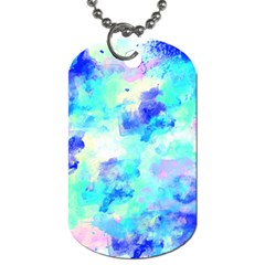 Transparent Colorful Rainbow Blue Paint Sky Dog Tag (one Side) by Mariart