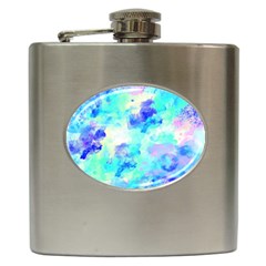 Transparent Colorful Rainbow Blue Paint Sky Hip Flask (6 Oz) by Mariart