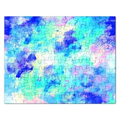 Transparent Colorful Rainbow Blue Paint Sky Rectangular Jigsaw Puzzl by Mariart